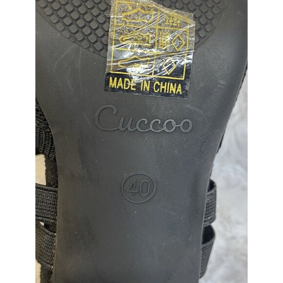 Cuccoo Sock Heels Pointed Toes Size 40 Black Stunning Block Heel Comfort Stretch - Picture 5 of 8